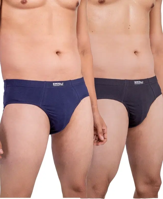 Solid Briefs for Men, Pack of 2 (Multicolor, S)