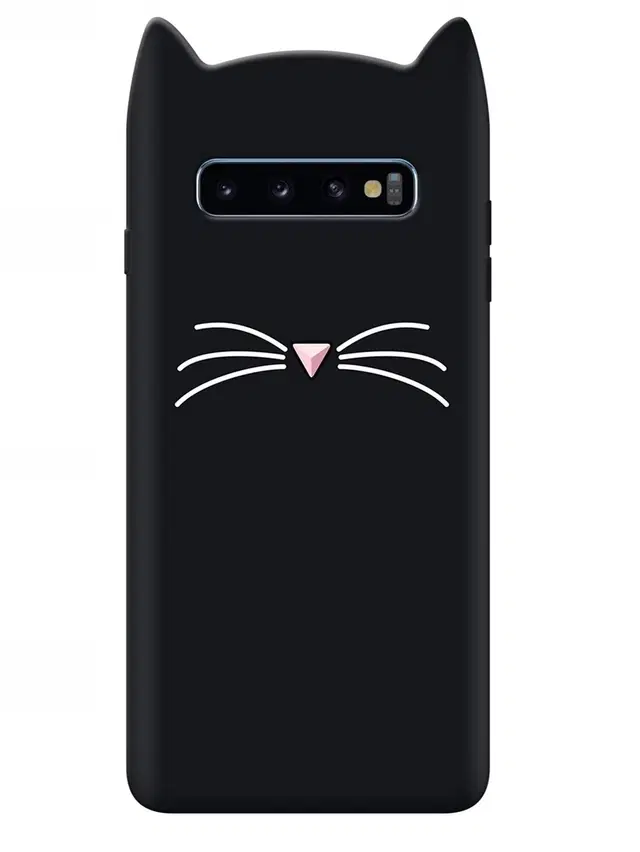 Rubber Mobile Back Cover for Samsung Galaxy S10 Plus (Black)