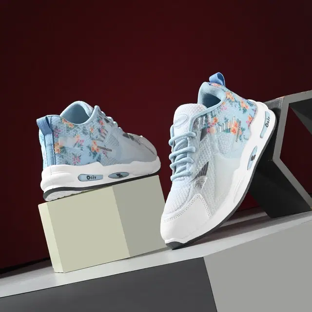 Sports Shoes for Women (Blue & White, 8)