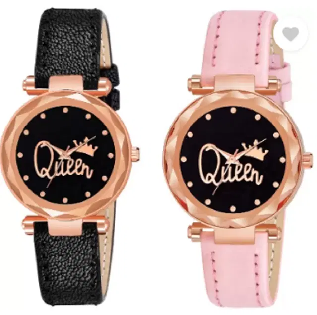 Analog Watch for Women & Girls, Pack of 2 (Multicolor)