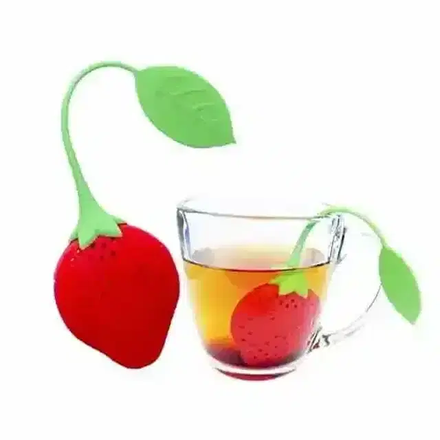 K Kudos Strawberry Shape Silicone Herbal Green Tea Infuser Filter Strainer, 1 Pc