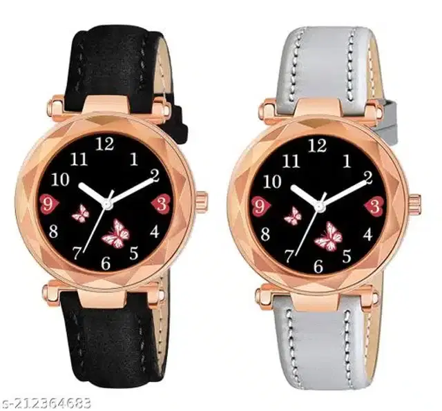 Analog Watch for Women, Pack of 2 (Multicolor)