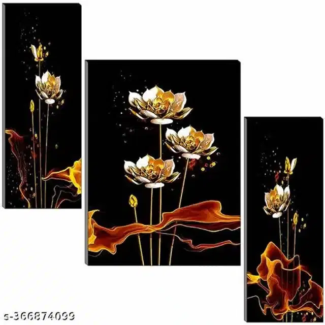 MDF Wooden UV Coated Digital Painitings, Multicolor, 12x18 inches, Pack of 3