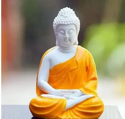 Lord Gautam Buddha Idol, Orange & White