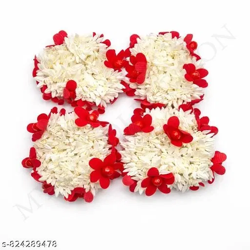 Designer Hair Clips for Women (White, Pack of 4)