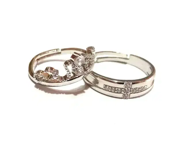 Designer Rings for Women, Pack of 2 (Silver)