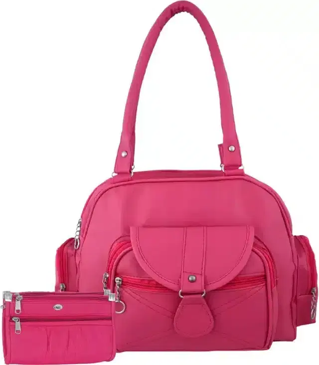 Handbag with Purse for Women, Set of 1,, Set of 1, (Set of 1, Pink)