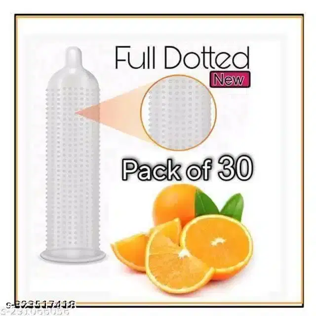 Xebok Orange Flavoured Full Dotted Condoms, Pack of 30