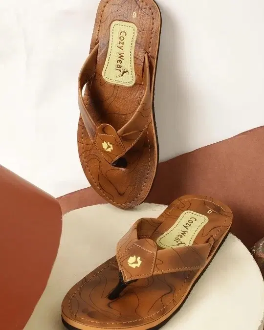 Cozy Wear Flip Flop For Men (Tan, 6)