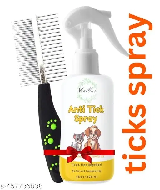Puppy and Dog Anti ticks and flea Spray with Comb , 200ml ,(Pack Of 1)