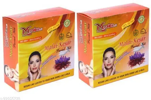 Mexico Herbal Malai-Kesar Glow Fairness Facial Kit, 210 g, Pack of 2