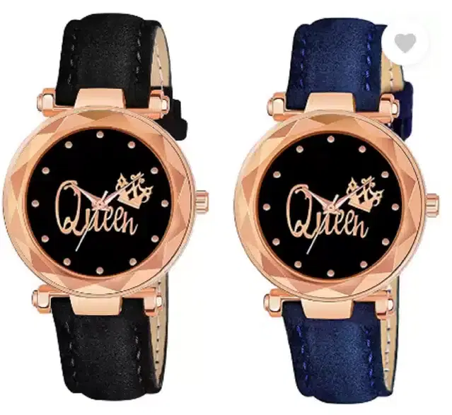 Analog Watch for Women, Pack of 2 (Multicolor)