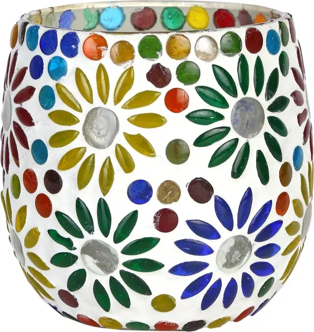 Glass Decorative Tea Light Holders, Multicolor