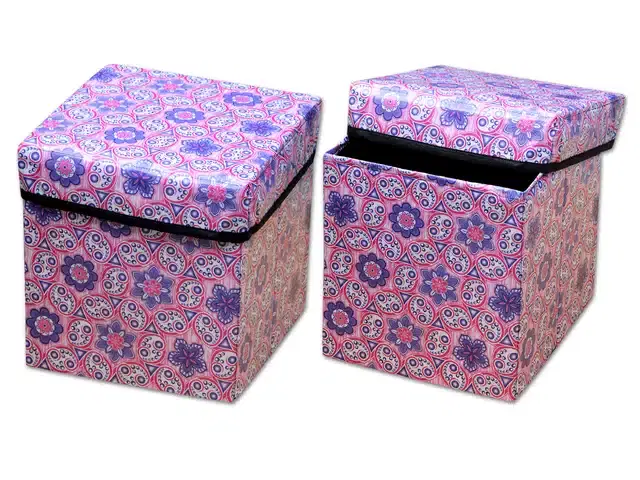 PVC Printed Foldable Kids Stool, Multicolor