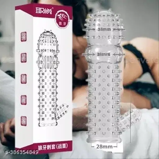 A R Silicone Crystal Dotted Condom for Men, Transparent