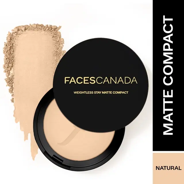 Aces Canada Weightless Stay Matte Powder Oil Control Compact (Natural) (9 g) Pack Of 1