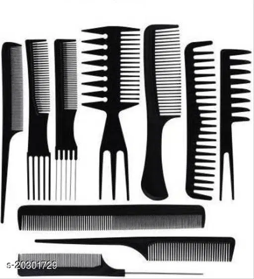 Professional 10 Pcs Hair Comb Set, Multicolor, Set of 1