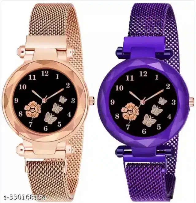 Analog Watch for Women, Pack of 2 (Multicolor)