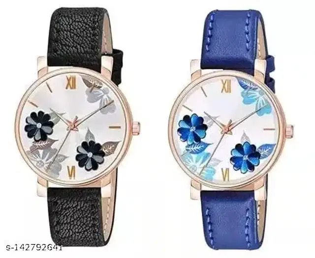 Analog Watch for Women, Pack of 2 (Multicolor)