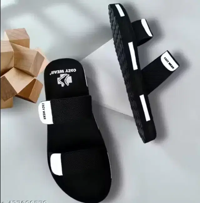 A To z Strap Men Sliders, Black (7)