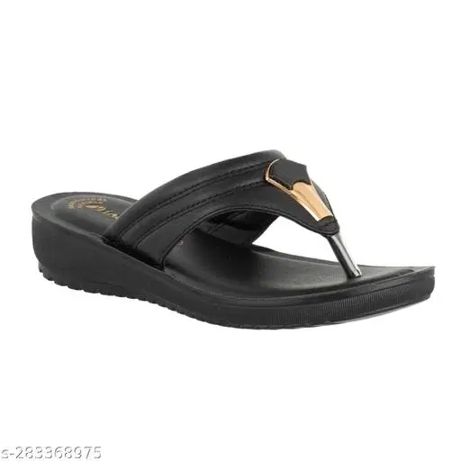 Inblu Sliders for Women (Black, 2)