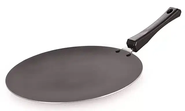 Aluminum Non Stick Tawa with Bakelite Handle, Red & Black, 27.5 cm