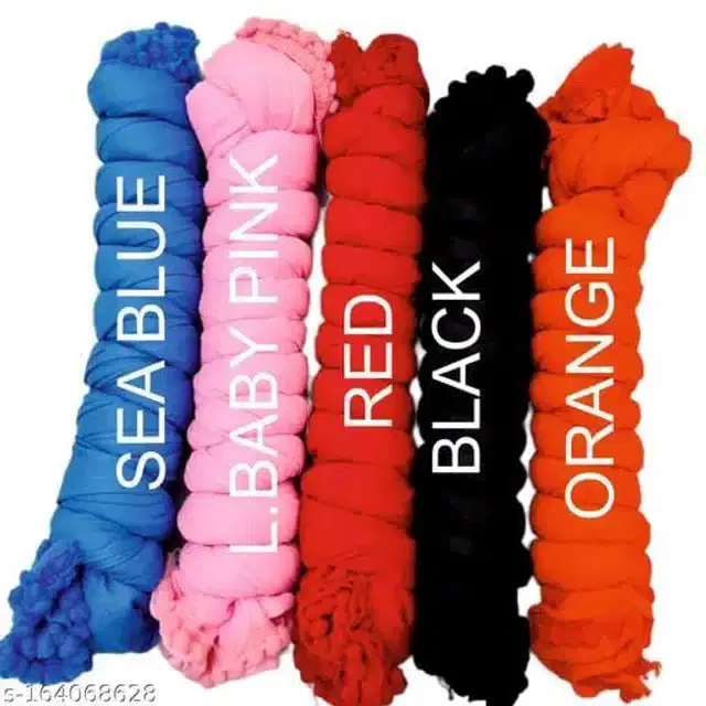 Dupatta for Women, Pack of 5 (Multicolor, 2 m)