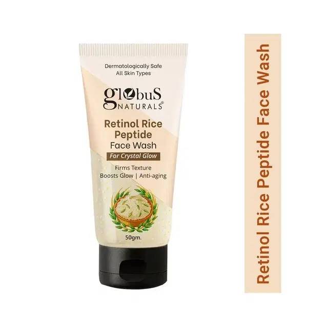 Globus Naturals Retinol Rice Peptide Face Wash 50 g