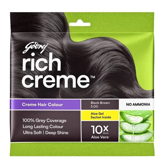 Godrej Expert Rich Crème Hair Colour For Women & Men – (Black Brown Shade) (3.00) 20 g + 20 ml