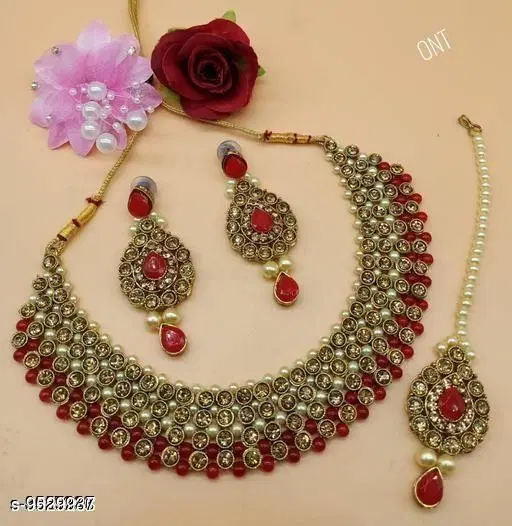 BJ JEWEL ALLOY & PEARL JEWELLERY SET FOR WOMEN'S
