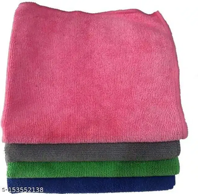 Microfiber Bath Towel, Multicolor, 40x40 cm, Pack of 4