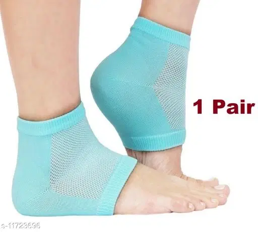 Cotton Moisturing Gel Heel Support Socks, Multicolor, Set of 1