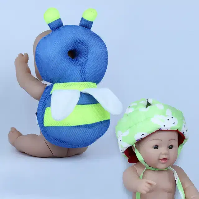 Infants Head & Back Safety Protector Pillow and Safety Helmet, Pack of 2 (Multicolor)
