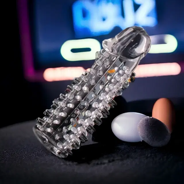 Crystal Dotted Reusable Condom for Men, Transparent, Pack of 1