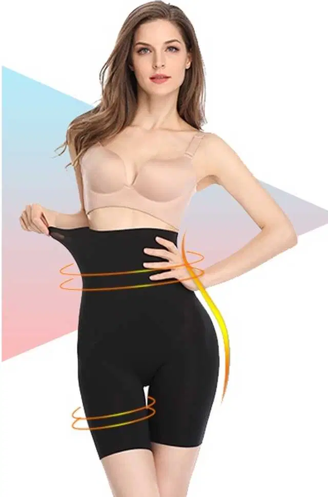 Women’s Cotton Lycra Tummy Control 4-in-1 Blended High Waist Tummy & Thigh Shapewear (S364)