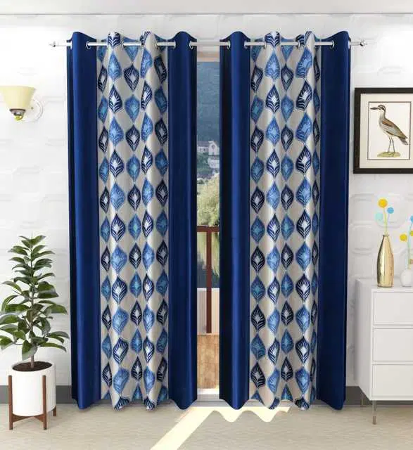 WI Latest Design Beautiful Curtains, Set of 2, Purple, 7Ft X 4Ft, W-42