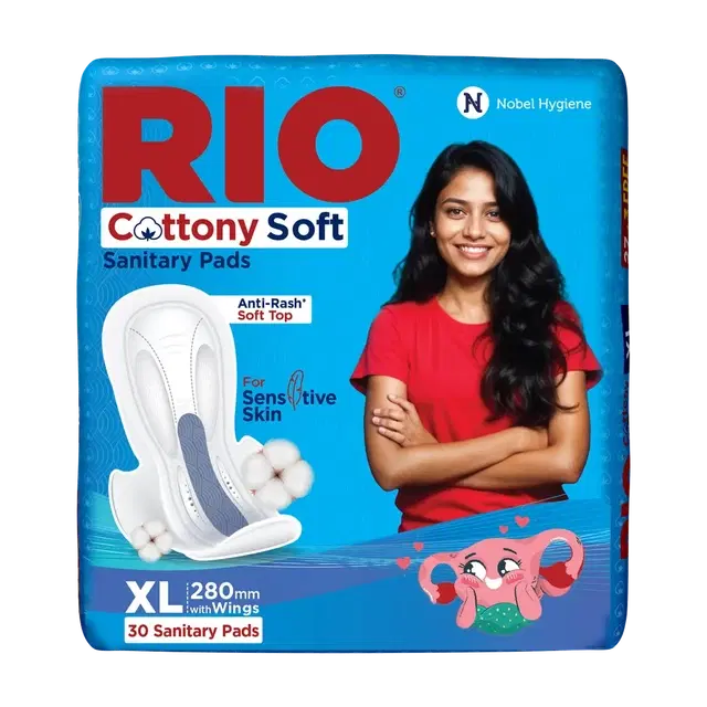 Rio Sanitary Napkins Xtra Large (280 Mm) Cottony Cover 30's