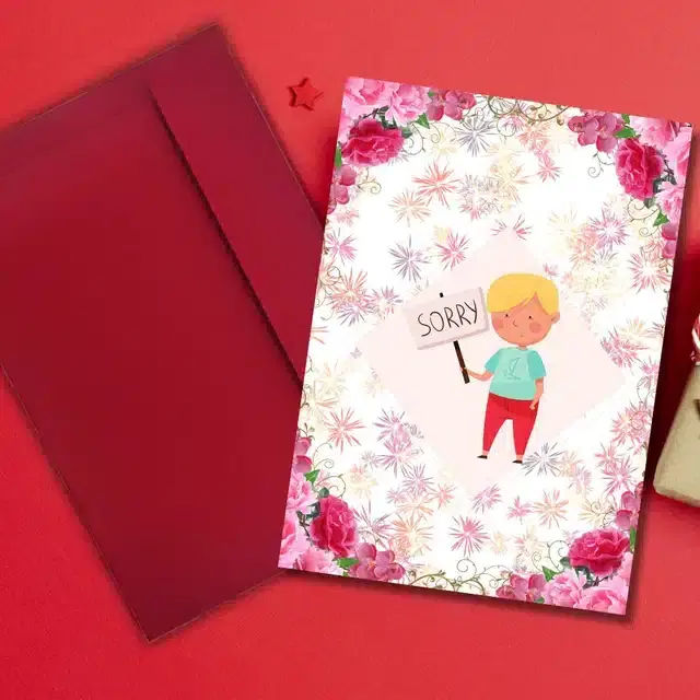 So Sorry Printed Card, Multicolor