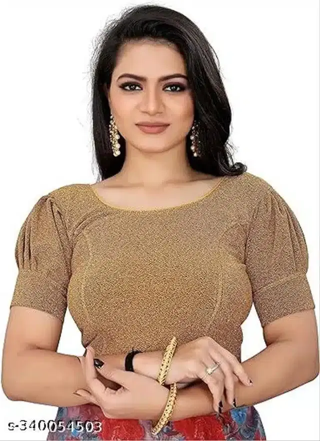 Half Sleeves Blouse for Women (Gold, 26)