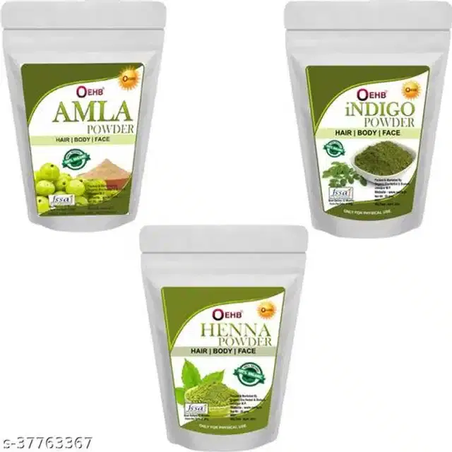 OEHB Amla with Indigo & Henna Powder, 50 g, Pack of 3