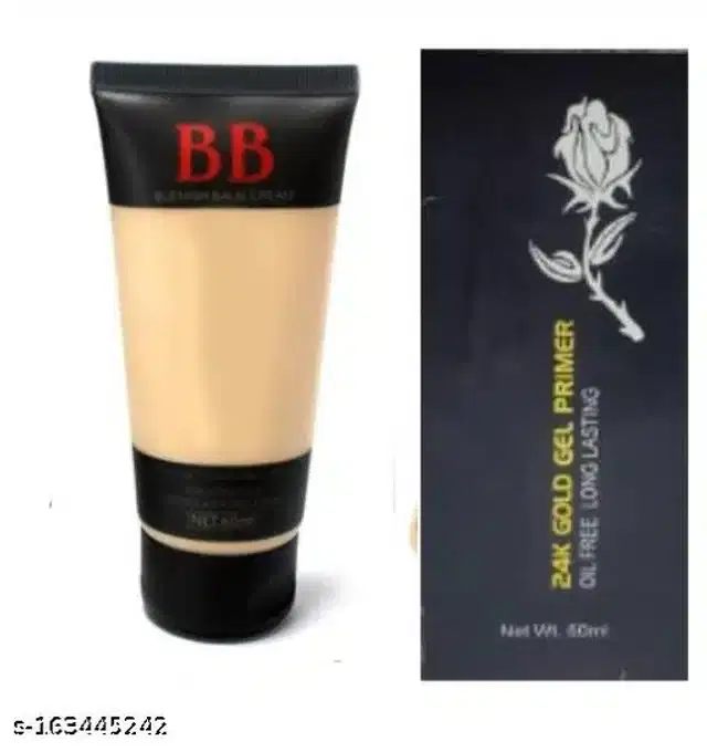 BB Cream, 60 ml with 24K Gold Gel Face Primer, 60 ml, Set of 2