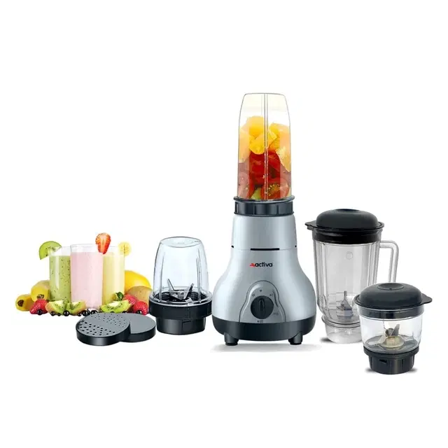 Bajaj Activa Easy Mix Nutri 4 Jars Juicer Mixer Grinder (4 Jars, Black And Gray) 500 Watt
