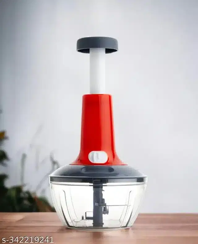 Plastic Vegetable Chopper, Red, 650 ml