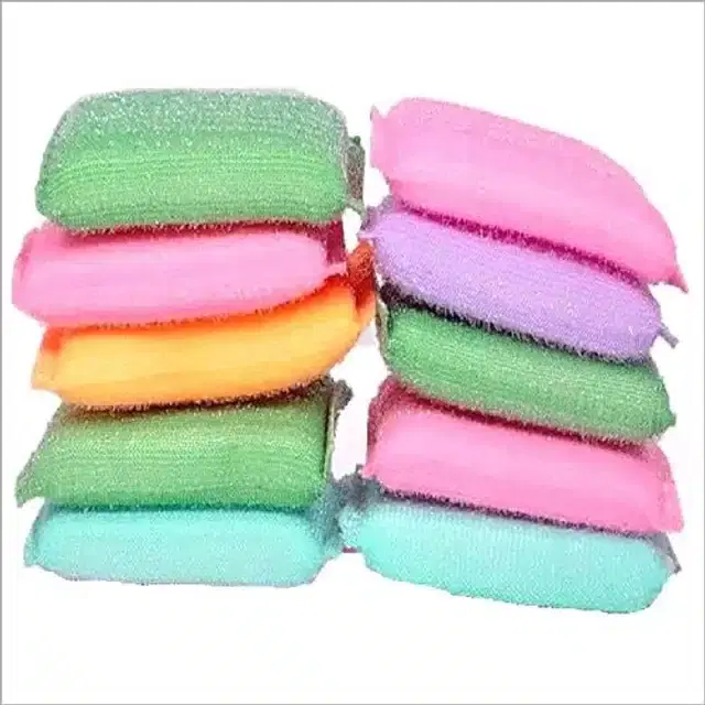 Non Scratch Kitchen Scrubbers, Multicolour, Pack of 10
