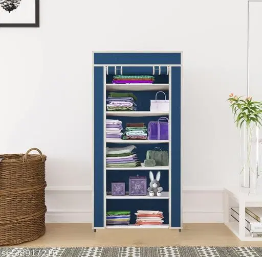 Plastic 6 Layer Collapsible Multipurpose Rack, Blue