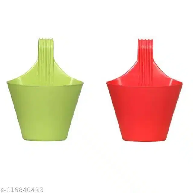 Hanging Plastic Hook Pot, Pack of 2, Multicolor