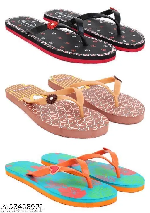 Slippers for Women, Multicolour, Pack of 3 (5)
