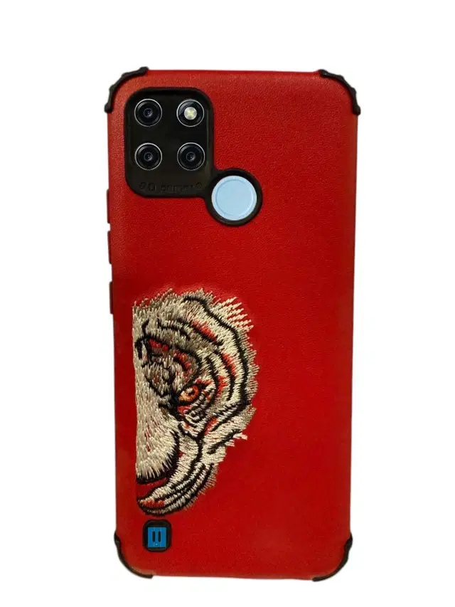 Synthetic Pu Leather Back Cover For Realme Rmx3268 / C25Y, Red