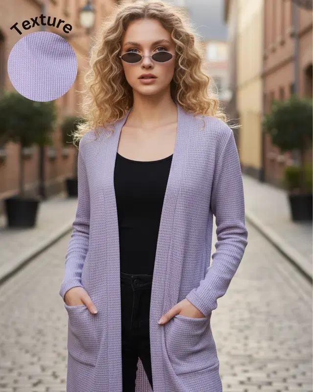 Cotton Shrugs For Women, Purple (Free Size)