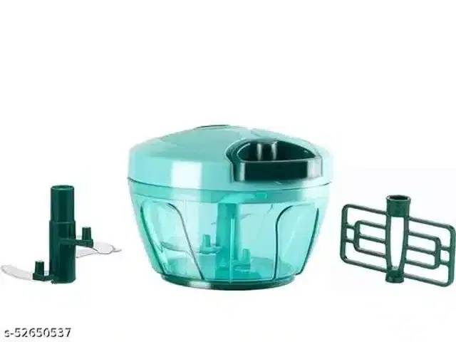 2 In 1 Plastic Vegetable & Fruit Chopper, Green, 500 ml